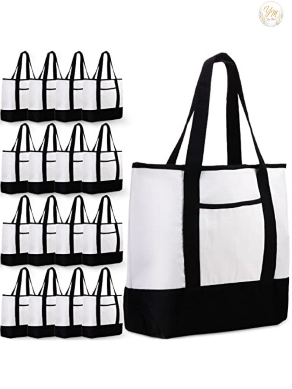 16 Pcs 18 inch Canvas Tote Bag Reusable DIY Craft Bag